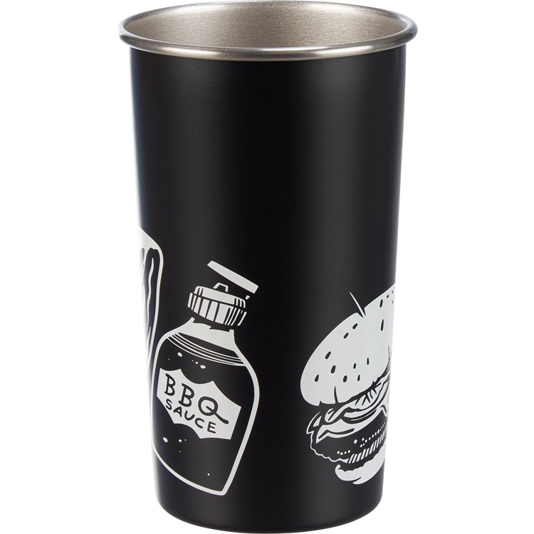 I Drink Beer & Grill Things Tumbler - Stainless Steel