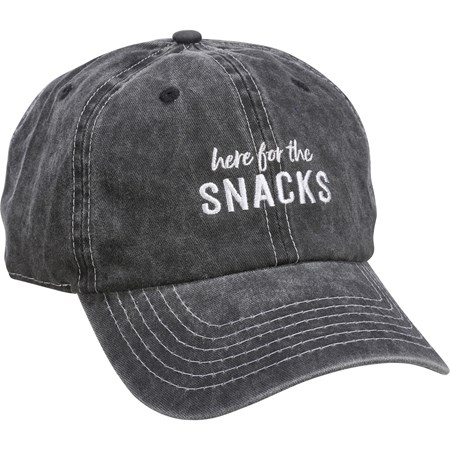 Baseball Cap - Here For The Snacks - One Size Fits Most - Cotton, Metal