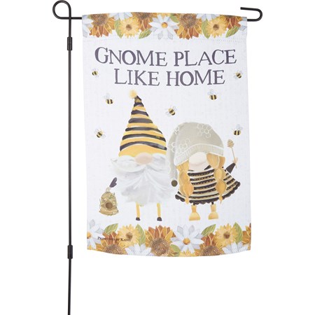 Garden Flag - Gnome Place Like Home - 12" x 18" - Polyester
