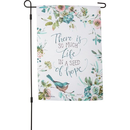 Garden Flag - Life In A Seed Of Hope - 12" x 18" - Polyester