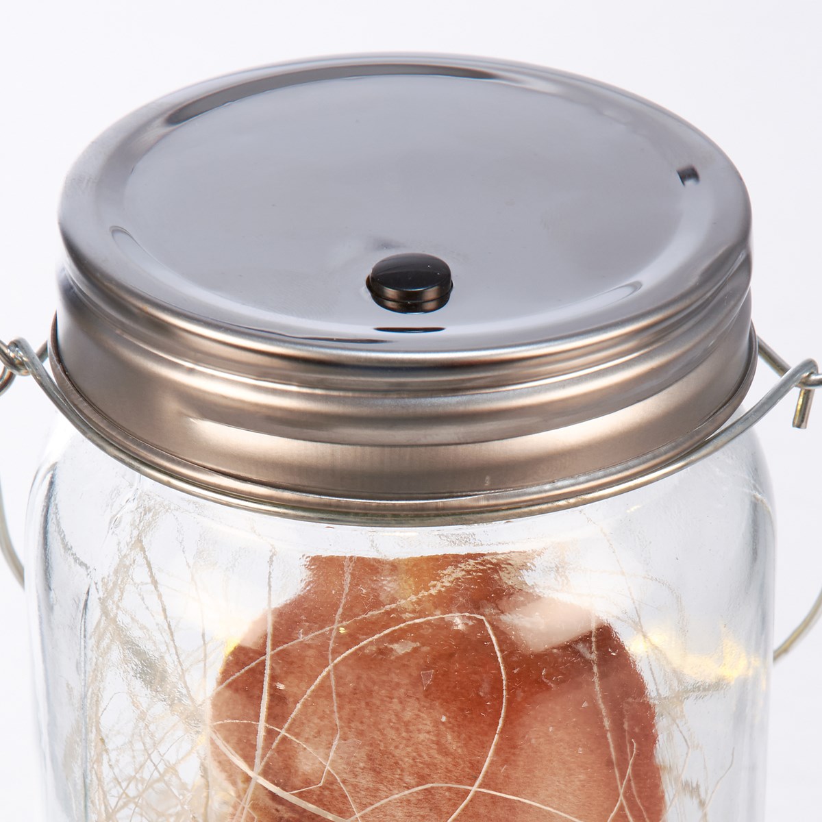 Mushroom Mason Jar Lantern - Glass, Plastic, Lights, Metal, Wire