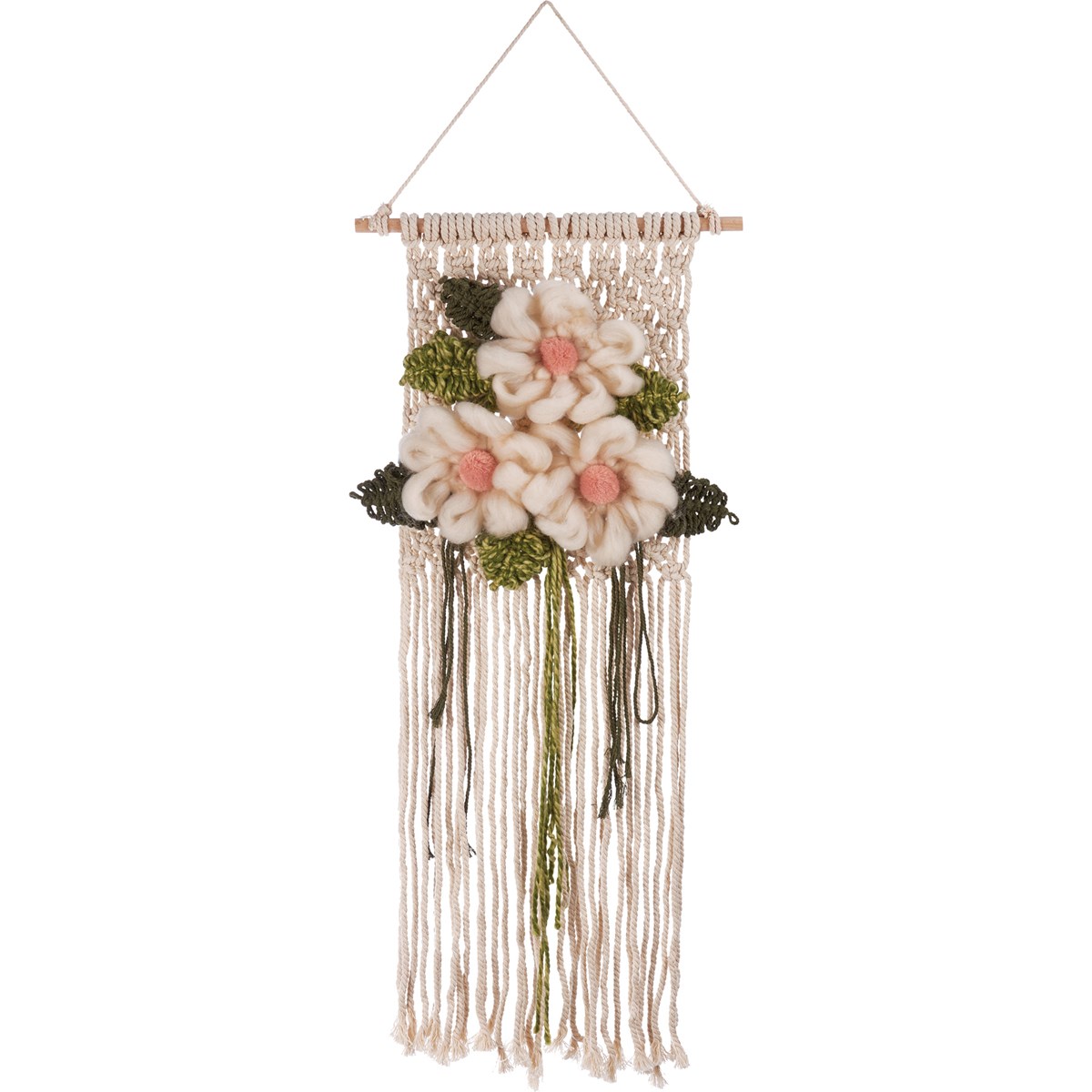 Floral Medium Wall Hanging - Polyester, Wood