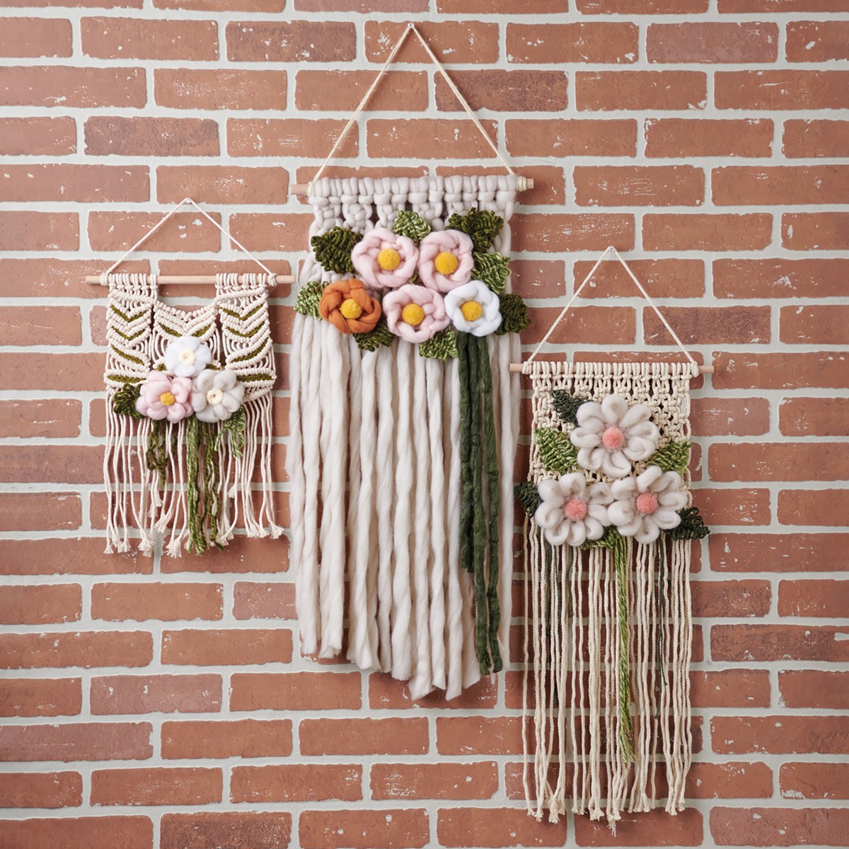 Floral Small Wall Hanging - Polyester, Wood