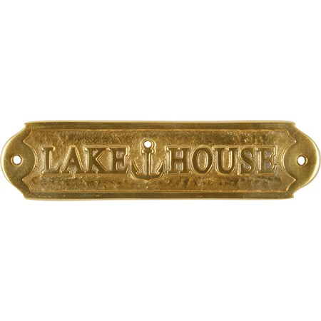 Door Plaque - Lake House - 9" x 2.25" x 0.25" - Metal