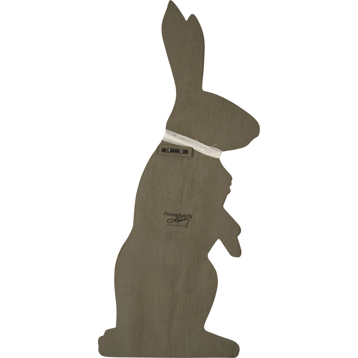 Gray Rabbit Wall Decor - Wood, Fabric, Plastic