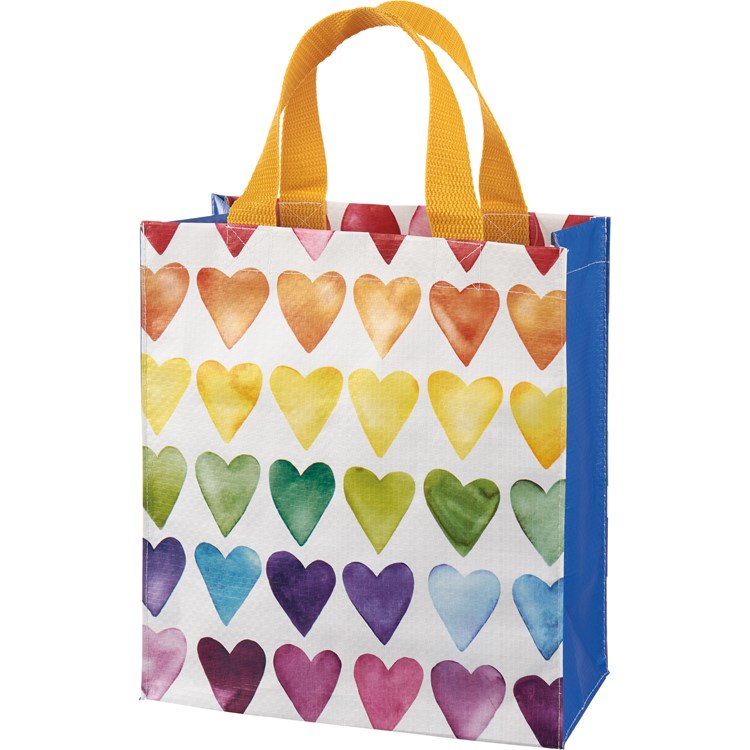 Rainbow Hearts Daily Tote - Post-Consumer Material, Nylon
