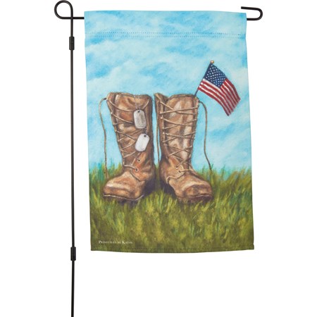 Garden Flag - Soldier's Boots - 12" x 18" - Polyester