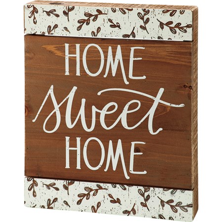 Home Sweet Home Slat Box Sign - Wood