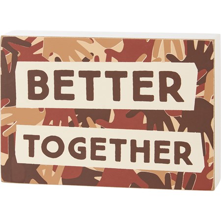 Better Together Block Sign - Wood