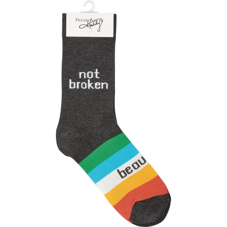 Not Broken Beautiful Socks - Cotton, Nylon, Spandex