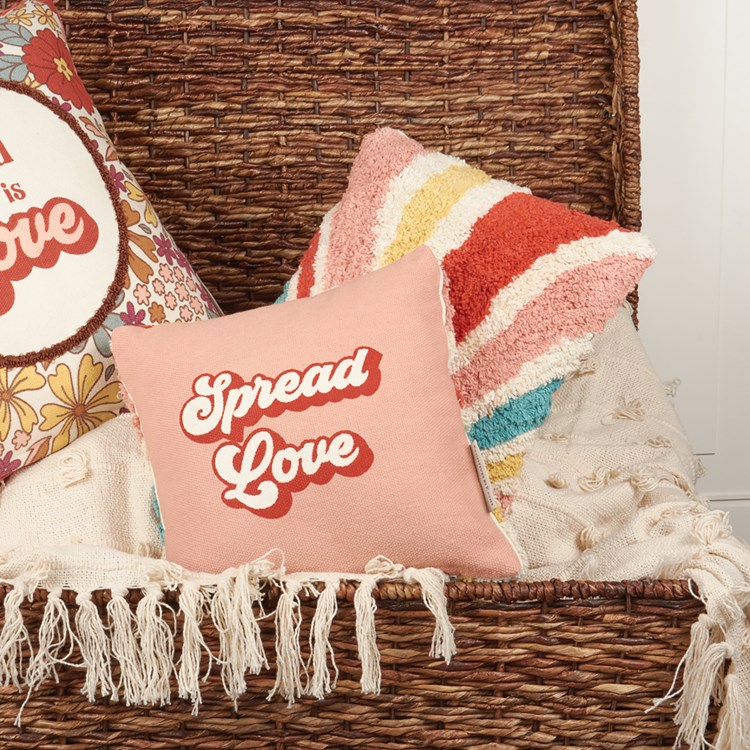 Spread Love Pillow - Cotton, Zipper