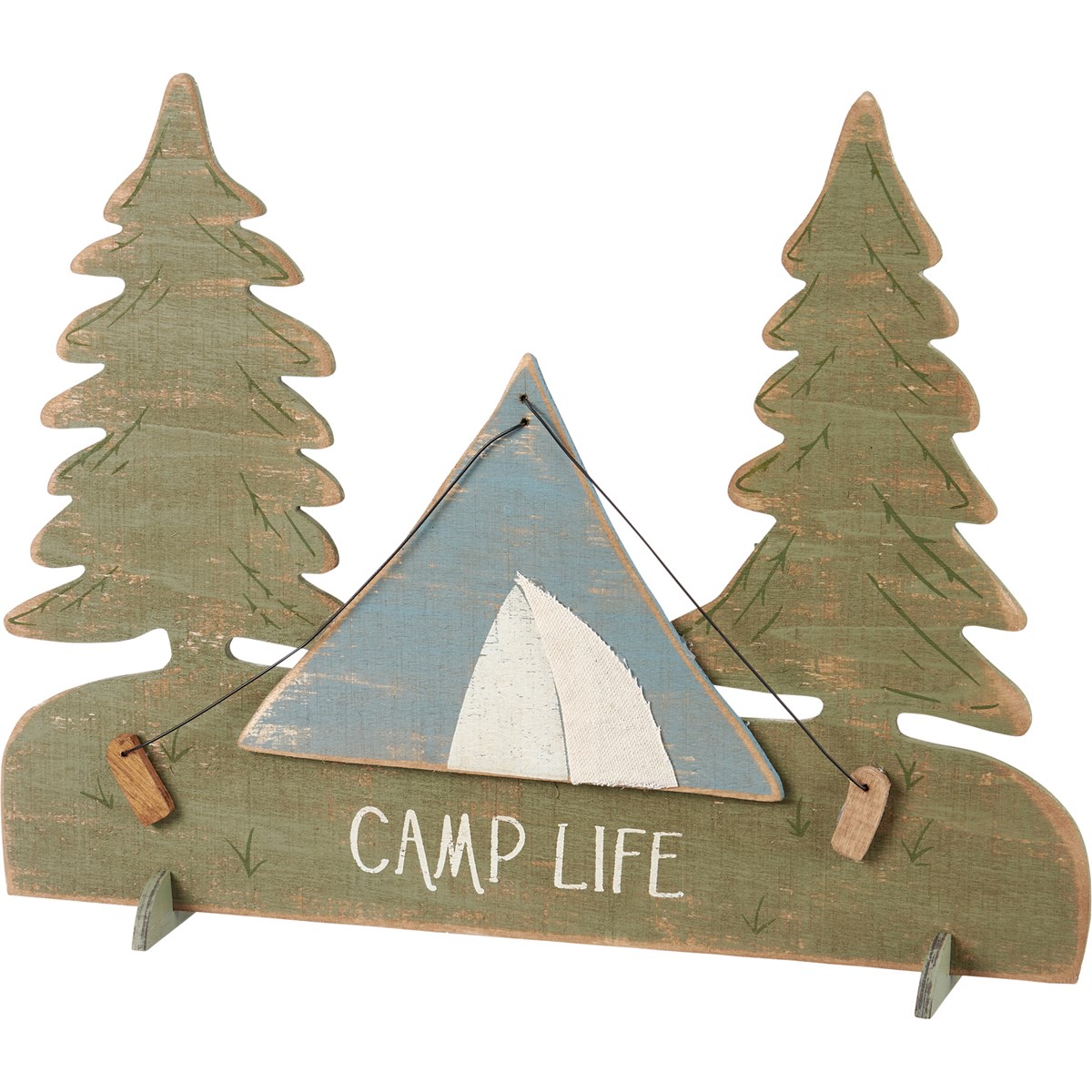 Camp Life Wall Decor - Wood, Wire, Fabric