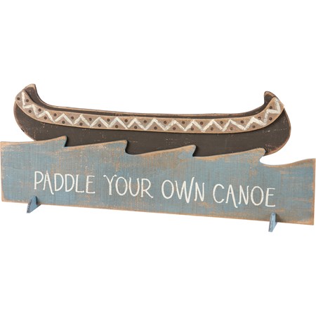 Wall Decor - Paddle Your Own Canoe - 17" x 7" x 0.25" - Wood