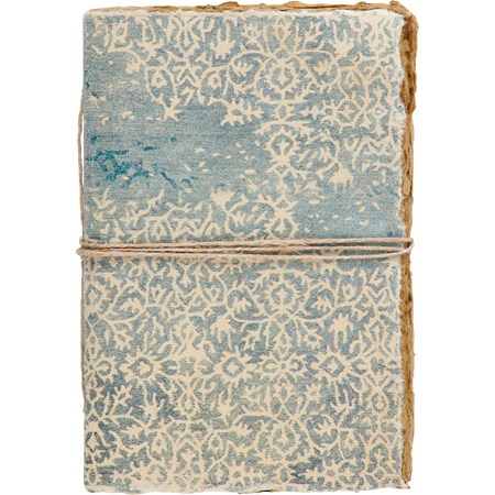 Journal - Indigo Scroll - 4" x 6" x 0.50" - Paper, Cotton