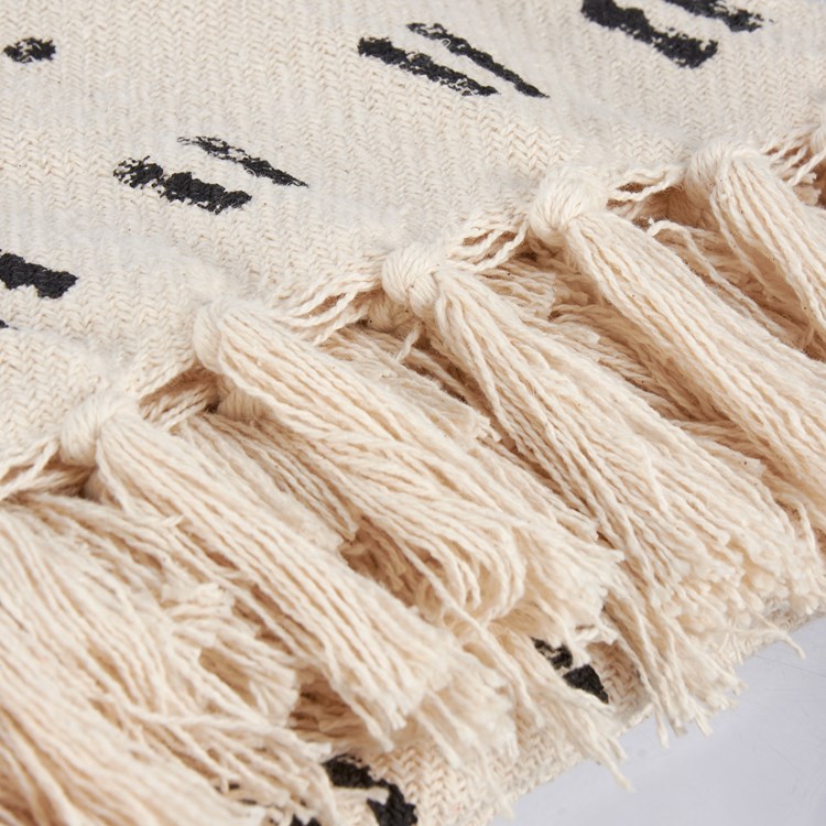 Natural Boho Throw Blanket - Cotton