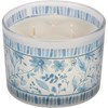 Blue Florals Jar Candle - Soy Wax, Glass, Cotton