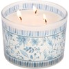 Blue Florals Jar Candle - Soy Wax, Glass, Cotton