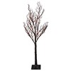 Medium Lighted Black Glitter Tree - Plastic, Cord, Lights, Glitter, Metal