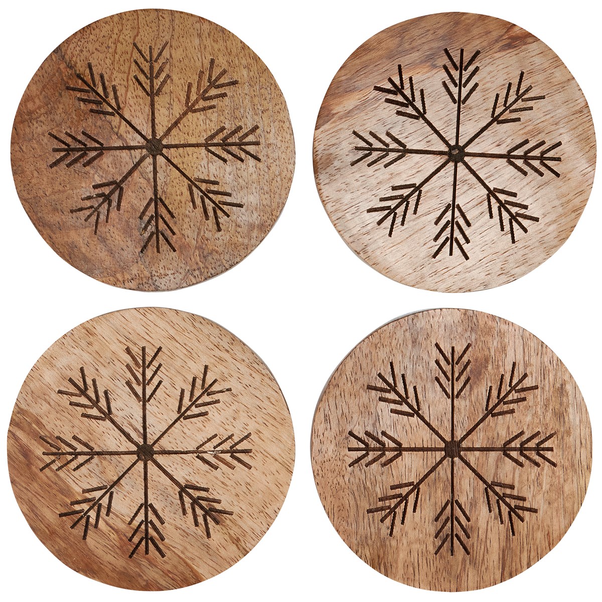 Snowflakes Coaster Set - Wood, Foam