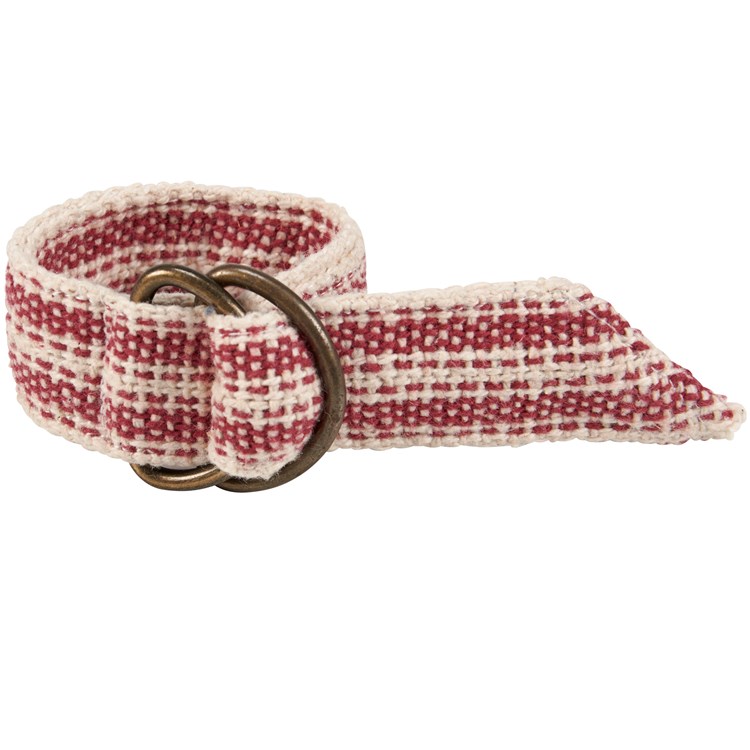 Red Stripe Napkin Ring - Cotton, Metal