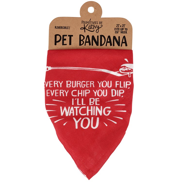 Large Every Burger Pet Bandana - Rayon