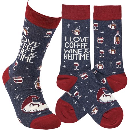 Coffee, Wine & Bedtime Socks - Cotton, Nylon, Spandex