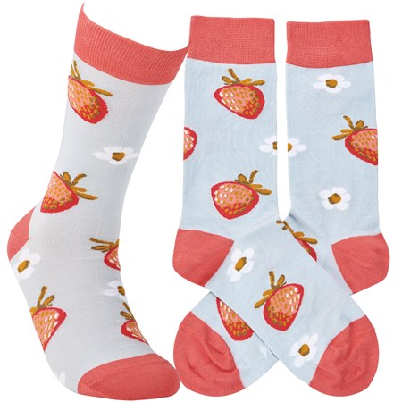 Strawberry Socks - Cotton, Nylon, Spandex