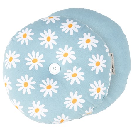 Round Daisy Shaped Pillow - Cotton, Plastic, Zipper
