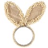 Bunny Ear Napkin Ring - Metal, Burlap, Beads