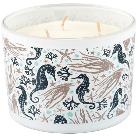 Sea Creatures Jar Candle - Soy Wax, Glass, Cotton