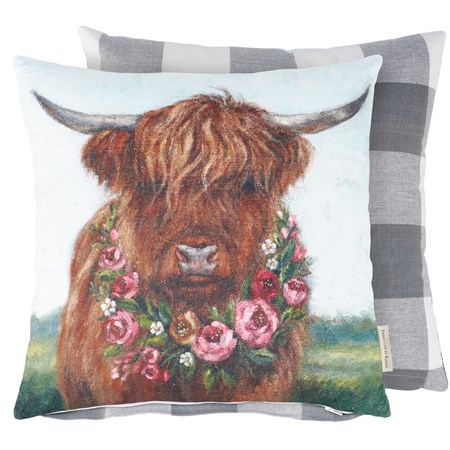 Floral Highland Pillow - Cotton, Zipper