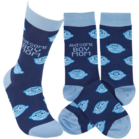 Awesome Boy Mom Socks - Cotton, Nylon, Spandex