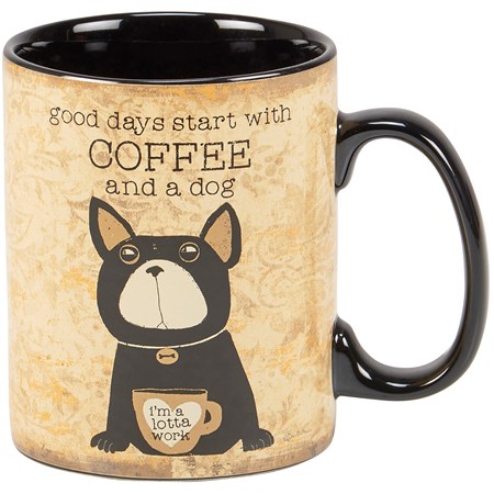 Coffee And A Dog Mug - Stoneware