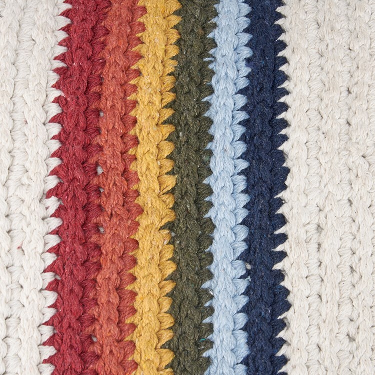 Rainbow Stripe Pillow - Cotton, Zipper