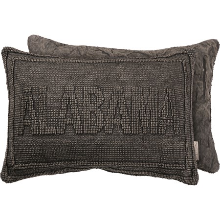 Gray Alabama Pillow - Cotton, Canvas