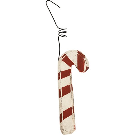 Ornament Set - Wooden Candy Canes - 2.75" Tall - Wood, Wire