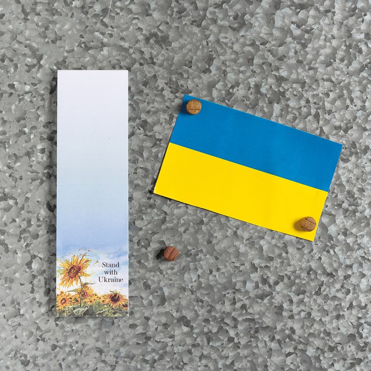 List Pad - Stand With Ukraine - 2.75" x 9.50" x 0.25" - Paper, Magnet