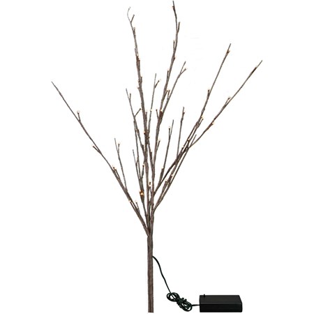 Battery Operated Willow Twig - 60L Small - 19.75" Tall, 60 Lights, 20" Cord, 1 Stem - Wire, Plastic, Cord