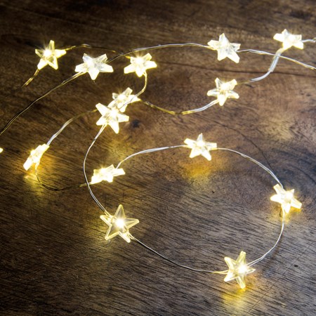 Wire Lights - Stars 20 Lights - 46" Long, 20 Lights, 12" Cord - Wire, Plastic, Cord
