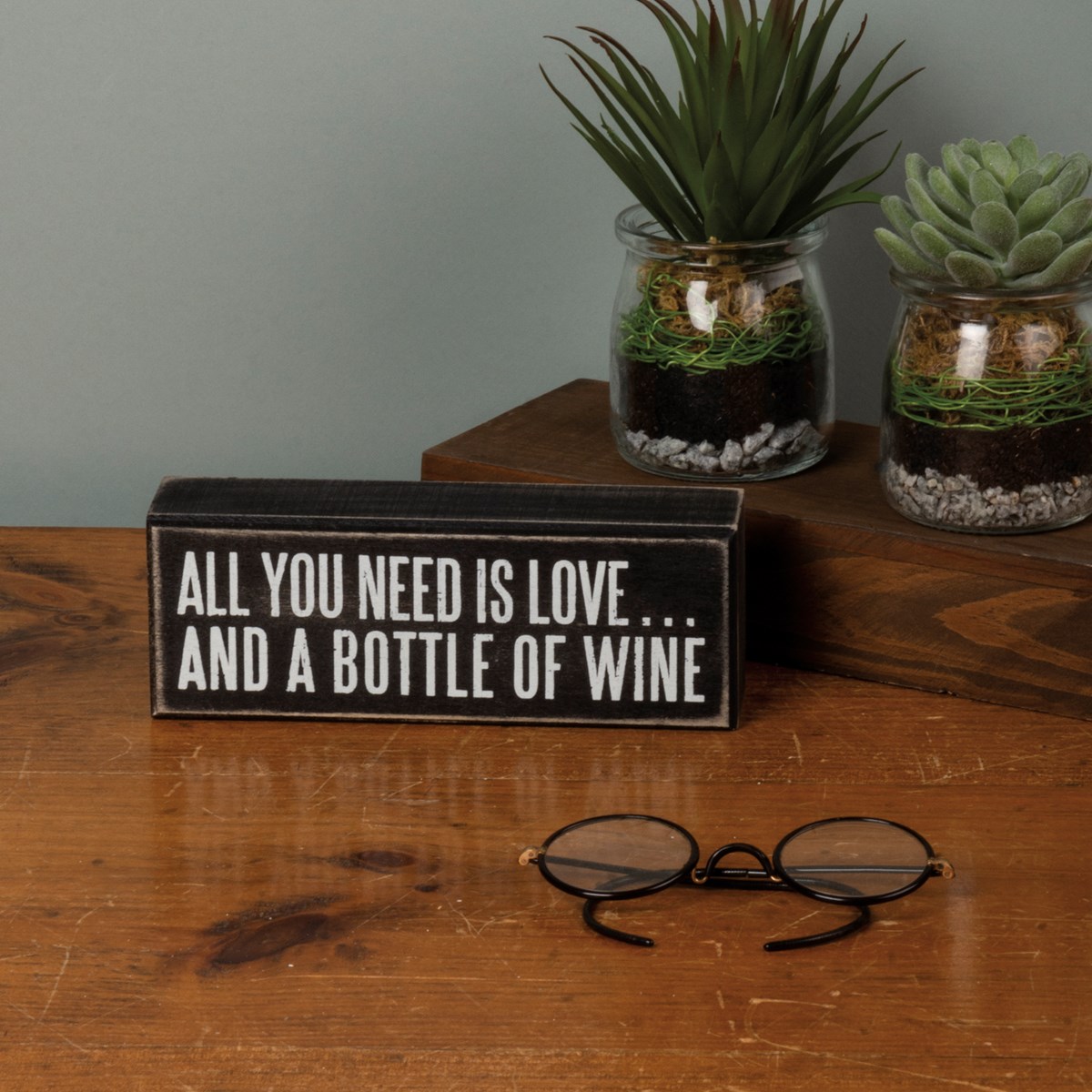 All You Need Wine Box Sign - Wood
