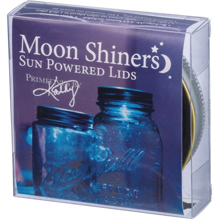 Moon Shiners - Antique Silver - 2.75" Diameter, Fits Standard Canning Jar - Metal, Plastic, Battery