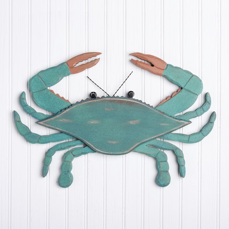 Wooden Blue Crab Wall Decor - Wood, Wire