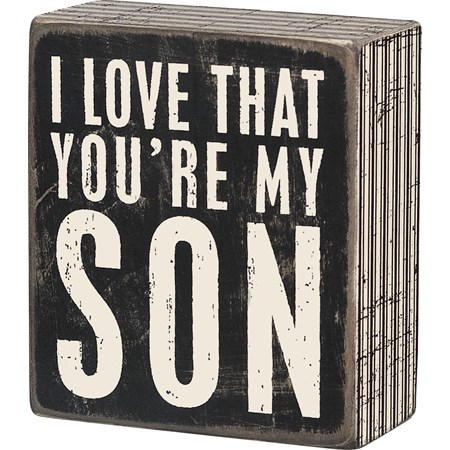Box Sign - My Son - 3.50" x 4" x 1.75" - Wood