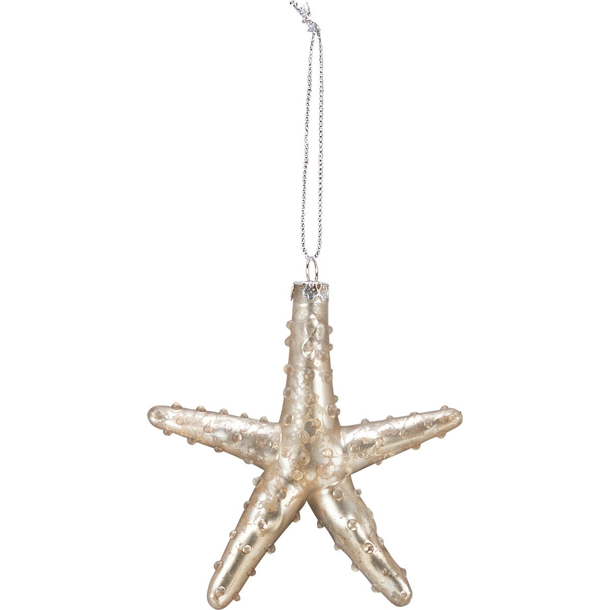 Starfish Glass Ornament - Glass, Metal