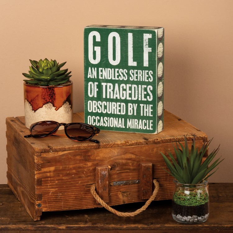 Golf Box Sign - Wood, Paper