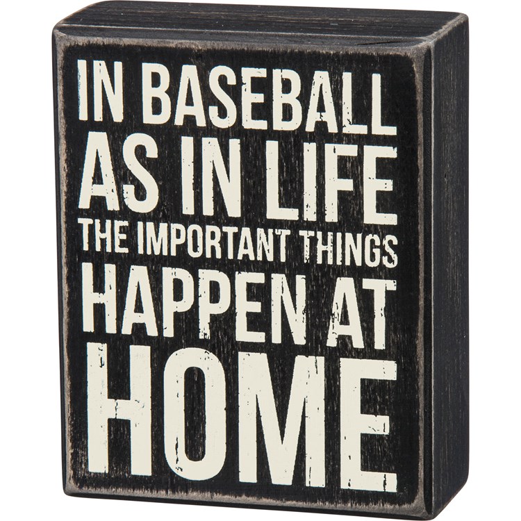 In Baseball Box Sign - Wood