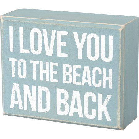 Beach And Back Box Sign - Wood