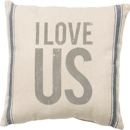Pillow - I Love Us - 15" x 15" - Cotton, Zipper