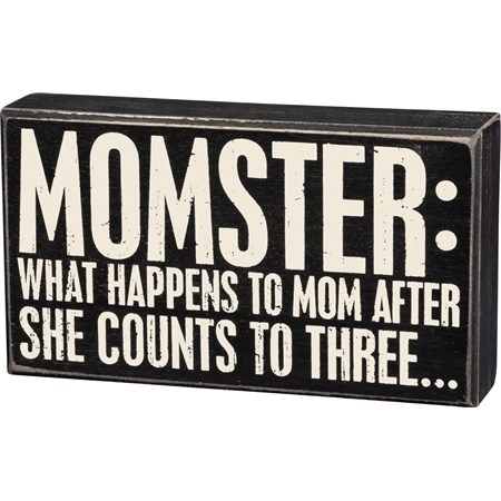Momster Box Sign - Wood