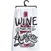 This Wine Is Making Me Awesome Kitchen Towel - Cotton